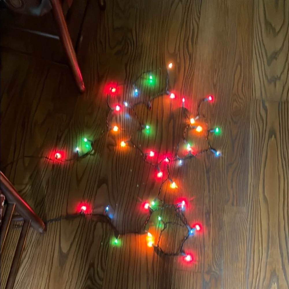 Two 7 1/2 feet of colored Christmas lights 15 feet total